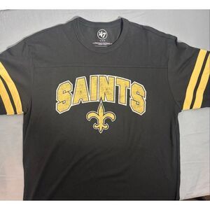 New Orleans Saints T-Shirt Tee Medium NFL Black 47 Brand